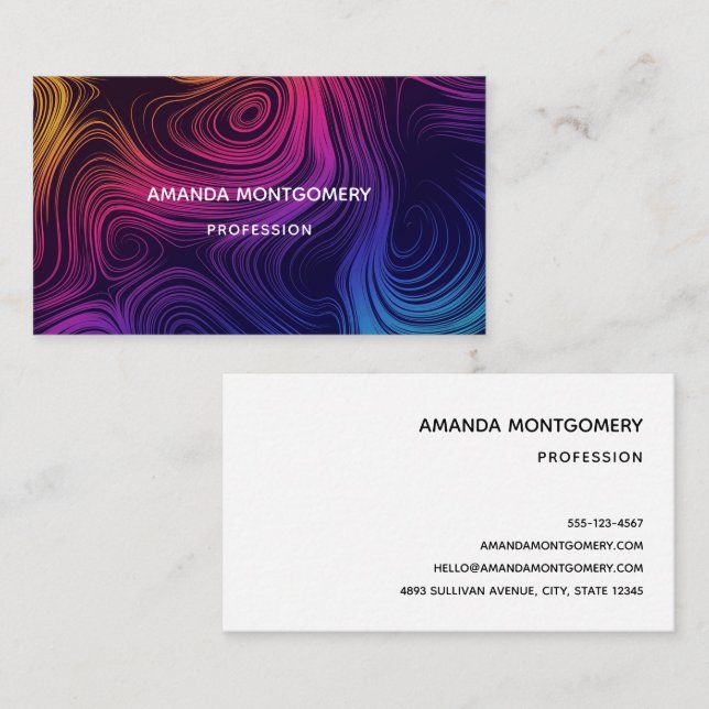 Groovy Abstract Swirls and Circles Cool Business Card (Front/Back)