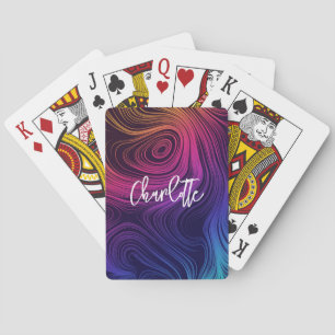 Groovy Abstract Swirls and Circles Cool Playing Cards