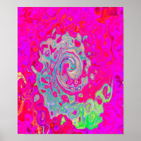 Groovy Abstract Teal Blue and Red Swirl
