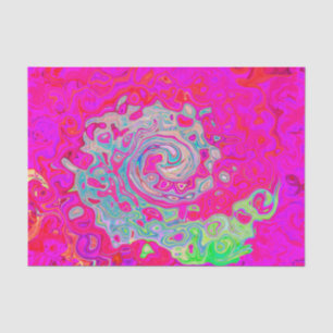 Groovy Abstract Teal Blue and Red Swirl Tissue Paper