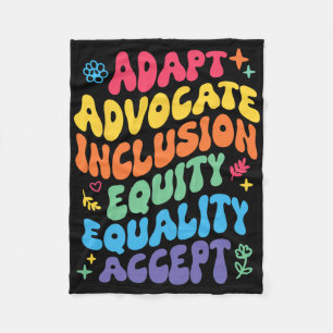 Groovy Adapt Advocate Inclusion Equity Equality Ac Fleece Blanket