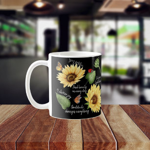 Groovy Affirmations Positive Floral Self Care Coffee Mug