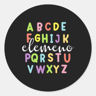 Groovy Alphabet Abc Elemeno Ck To School Teacher S Classic Round Sticker