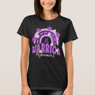 groovy alzheimers warrior rainbow flower   T-Shirt