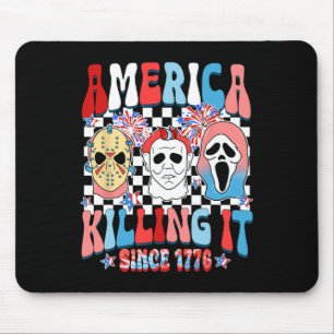 Groovy America Killing It Since 1776 Horror 4th Of Mouse Mat