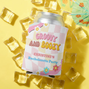 Groovy And Boozy Bachelorette Party Decor 70'S Can Cooler