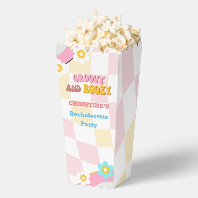 Groovy And Boozy  Bachelorette Party Decor 70'S  Favour Box (Popped)