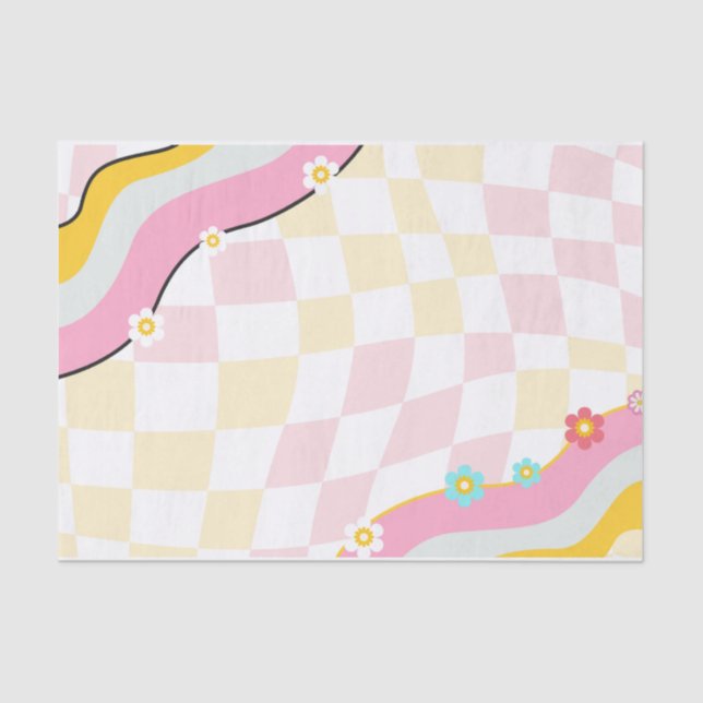 Groovy And Boozy  Bachelorette Party Decor 70'S  Tissue Paper (Front)