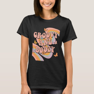 Groovy And Boozy Rainbow Groovy Bachelorette Party T-Shirt