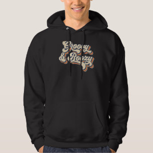 Groovy And Boozy Retro Wedding Bride Bachelorette Hoodie