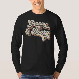 Groovy And Boozy Retro Wedding Bride Bachelorette T-Shirt
