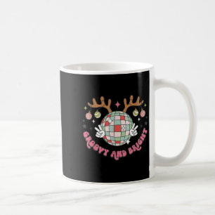 Groovy And Bright Merry Christmas Disco Ball Reind Coffee Mug