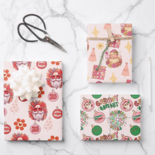 Groovy and Bright Santa Wrapping Paper Sheet