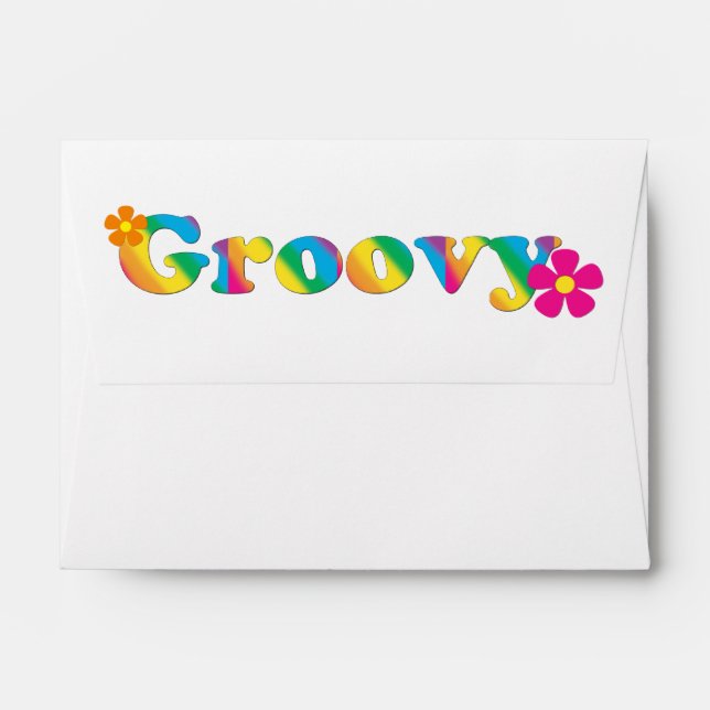 Groovy and Flowers Bright Colours 60s Hippie Envelopes (Back (Top Flap))