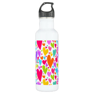 Groovy and Romantic Colourful Hearts Valentine 710 Ml Water Bottle