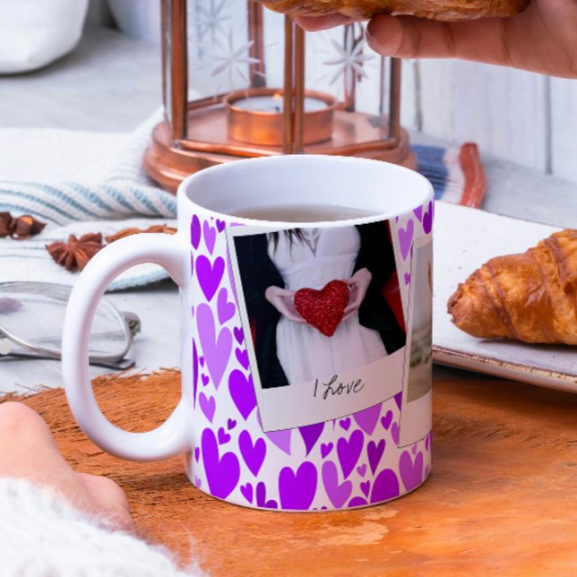 Groovy and Romantic Purple Hearts Valentine Photo  Coffee Mug (Creator Uploaded)