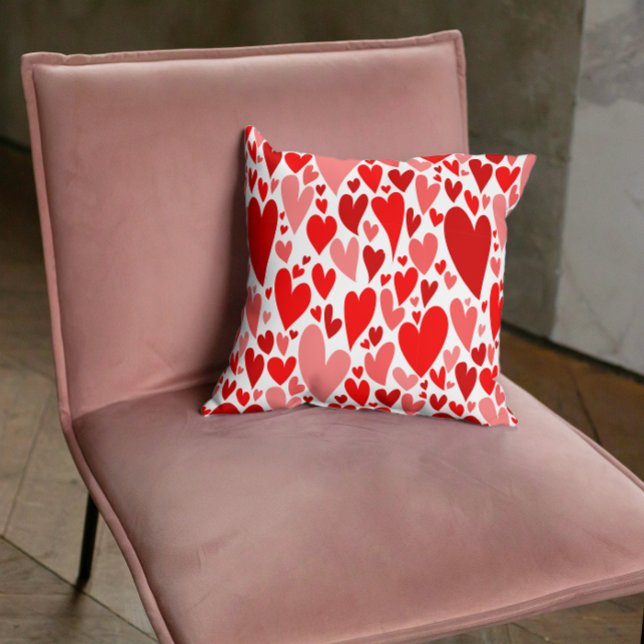 Groovy and Romantic Red Hearts Valentine's Day Cushion (Creator Uploaded)
