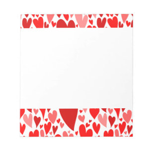 Groovy and Romantic Red Hearts Valentine's Day Notepad