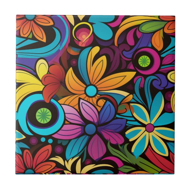 Groovy Art Ceramic Tile (Front)