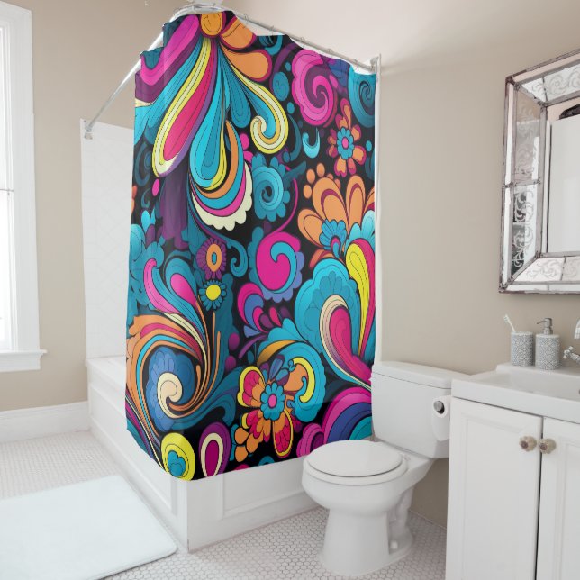Groovy Art Shower Curtain (In Situ)