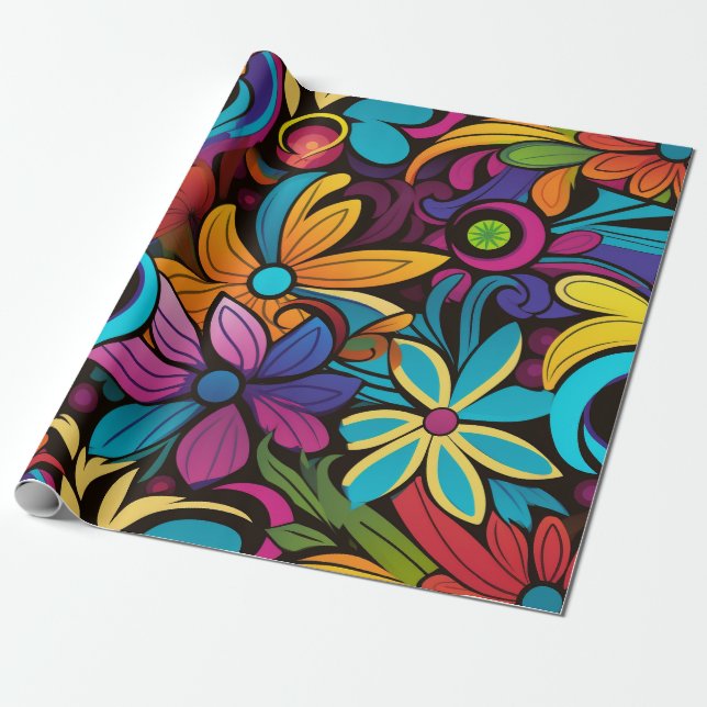 Groovy Art Wrapping Paper (Unrolled)