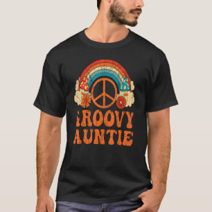 Groovy Auntie 70s Aesthetic 1970's Retro Hippie Au T-Shirt