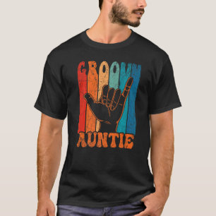 Groovy Auntie 70s Aesthetic Nostalgia 1970's Retro T-Shirt