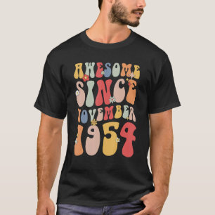 Groovy Awesome Since November 1954 Retro 68th T-Shirt
