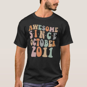 Groovy Awesome Since October 2011 11th Birthday 11 T-Shirt