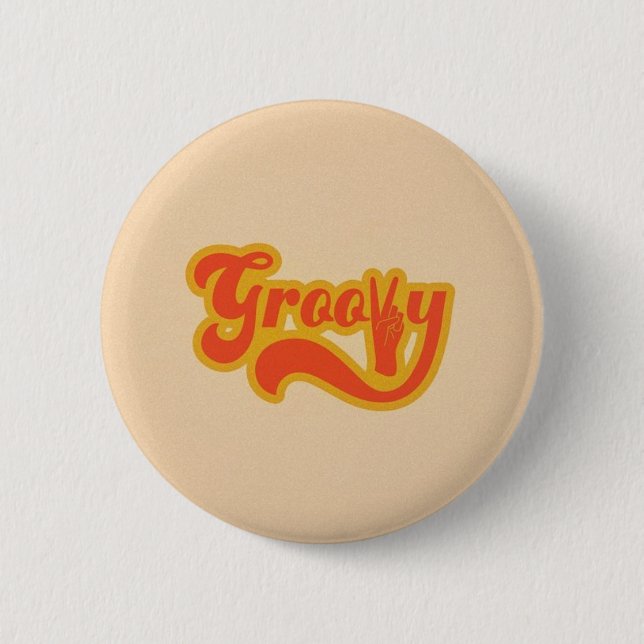 Groovy baby 6 cm round badge (Front)