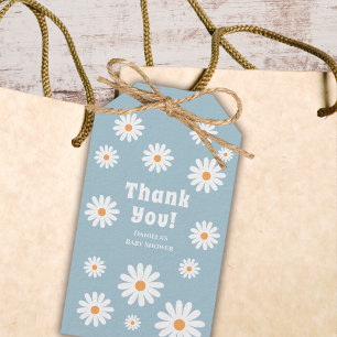Groovy Baby Boy Shower Flower Power Thank You Gift Tags