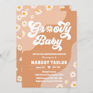Groovy Baby Daisy Boho Hippy Vibes Baby Shower In Invitation