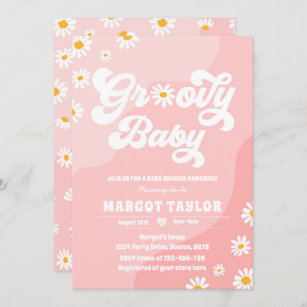 Groovy Baby Daisy Boho Hippy Vibes  Baby Shower Invitation