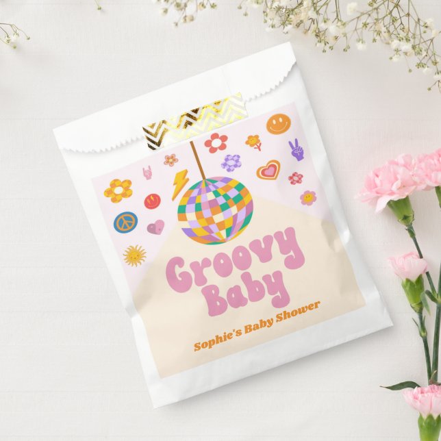 Groovy Baby Retro 70's Disco Ball Baby Shower Favour Bags (Sealed)