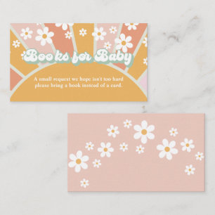 Groovy Baby Retro Baby Shower Book Request Enclosu Enclosure Card