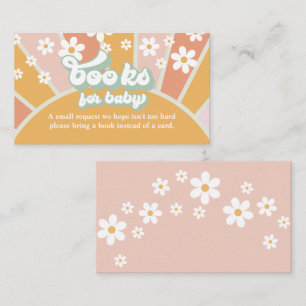 Groovy Baby Retro Baby Shower Book Request Enclosu Enclosure Card