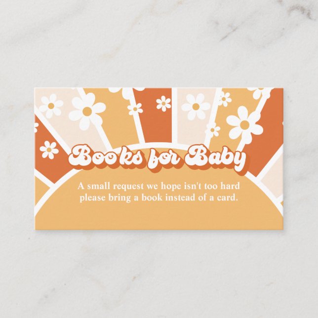 Groovy Baby Retro Baby Shower Book Request Enclosu Enclosure Card (Front)