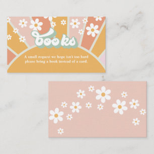 Groovy Baby Retro Baby Shower Book Request Enclosure Card