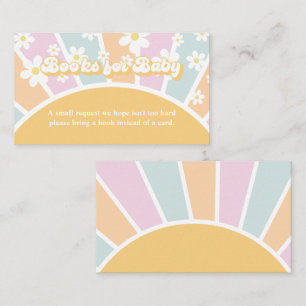 Groovy Baby Retro Baby Shower Book Request Enclosure Card