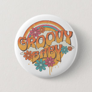 Groovy Baby retro style design 6 Cm Round Badge