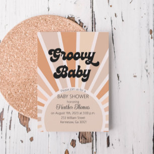 Groovy Baby Retro Sunshine Baby Shower Invitation