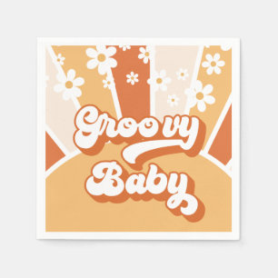 Groovy Baby Retro Sunshine Baby Shower Napkin