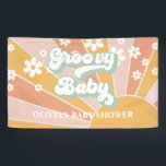 Groovy Baby Retro Sunshine Daisy Baby Shower Banner<br><div class="desc">Groovy Baby Retro Sunshine baby shower banner with boho daisies.</div>