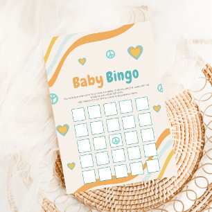 Groovy Baby Shower Bingo Gift Retro Game Card