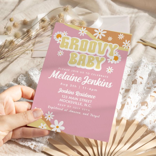 Groovy Baby Shower, Boho Retro, 70's Vibe Invitation (Creator Uploaded)