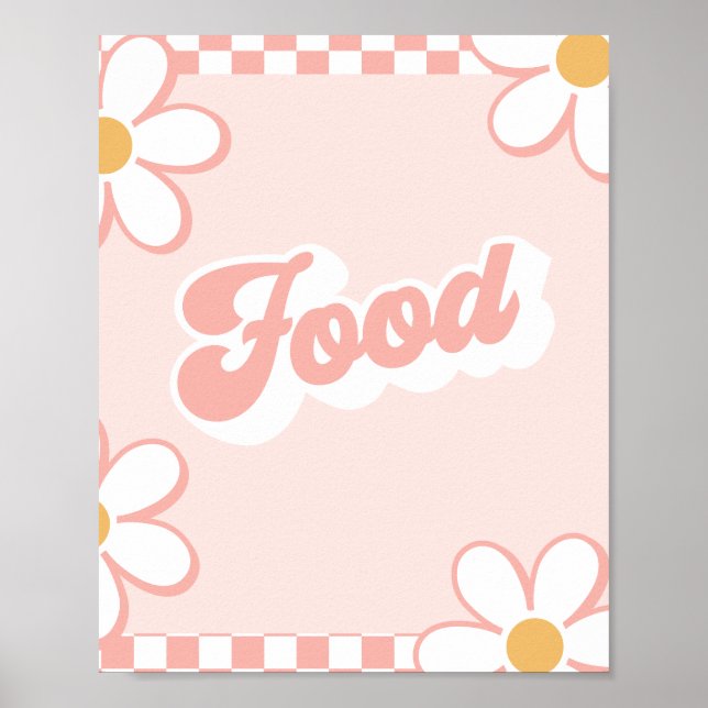 Groovy Baby Shower Food Sign (Front)