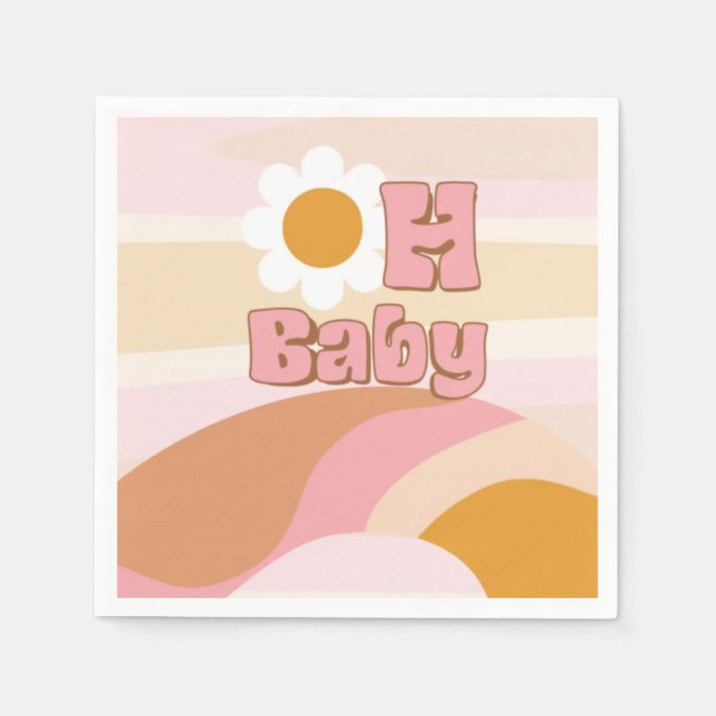 Groovy Baby Shower Napkins  (Front)