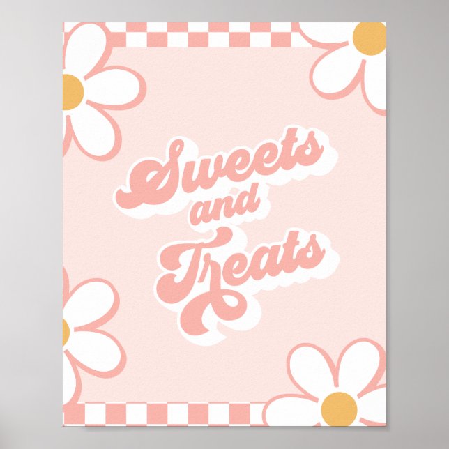 Groovy Baby Shower Sweets and Treats Sign (Front)