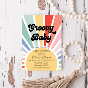Groovy Baby Sunshine Baby Shower Invitation