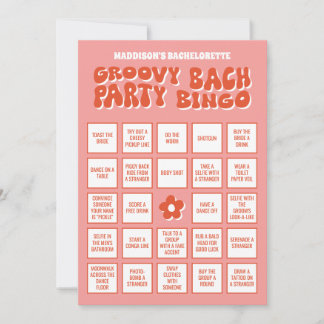 Groovy Bach Bachelorette Party Bingo, Download it! Invitation